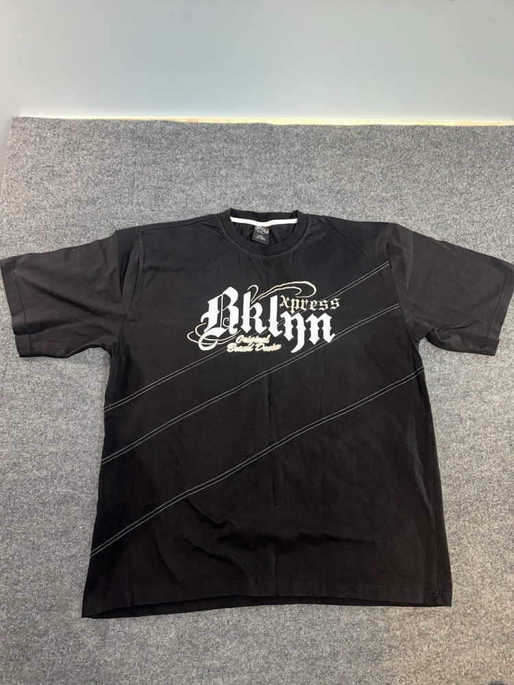 Express Men’s XXXL Black Crew Neck Graphic Print Embroidered Cotton T-Shirt