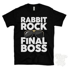 RABBIT ROCK FINAL BOSS T-SHIRT funny xmas gift dunloy northern ireland ibiza
