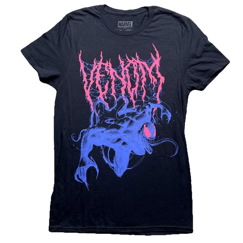 Marvel Venom Shirt Mens Small Lootwear Black Blue Purple Graphic Comic Villian