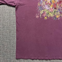 Vintage 90s Lake Tahoe Souvenir T Shirt Mens XL Burgundy Floral Graphic Cotton