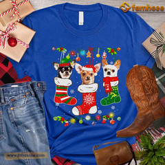 NEW Christmas Dog Heavy Cotton BLue T shirt S-5XL