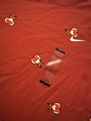 NEW Size L Nike Tiger Woods Frank Golf Red All Over Print Crew T Shirt Tee Mens