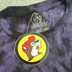 Buc-ee’s Hey Boo Buc-ee Beaver Purple Tie-Dye Glow Dark Halloween T-Shirt L