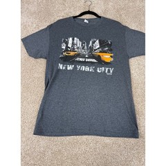 Mens NYC Times Square Graphic T-Shirt Charcoal Gray Medium Big Apple Tourist M