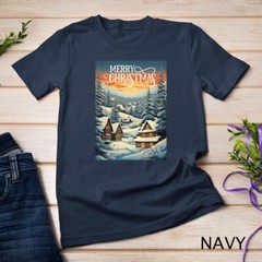 Christmas Church in the Mountains A Peaceful Scene #2 Funny Unisex T-shirt
