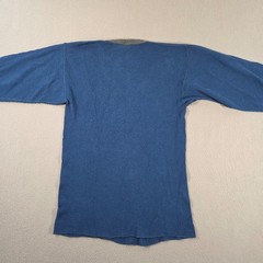 Vintage Northwest Territory Shirt Men Large Blue Waffle Knit Thermal Long Sleeve