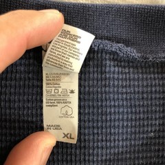 Los Angeles Apparel Shirt Mens XL Blue Thermal Long Sleeve Made USA Cotton Knit