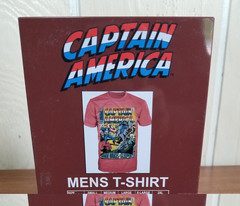 Marvel CAPTAIN AMERICA Red T-shirt Men’s XXL When Wakes the Sleeper *W/Tin