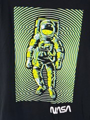 Hollywood T-Shirt Mens XL NASA Astronaut Long Sleeve Black Graphic Tee NASA Logo
