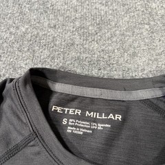 Peter Millar Aurora Shirt Mens Small Grey Performance Long Sleeve Golf UPF 50