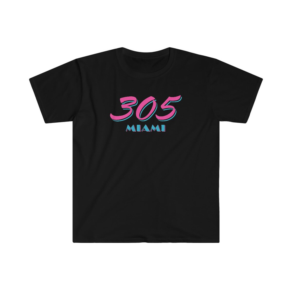 MIAMI 305 Sports Dade County Art Deco T-Shirt Dolphins Colors FL Area Code Heat