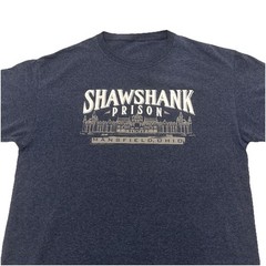 Shawshank Redemption Prison Short Sleeve Graphic Quote T-Shirt Blue ✅ Size Large
