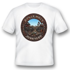 Rusty Nuts Junkyard tee shirt black or white. cars trucks motorcycles