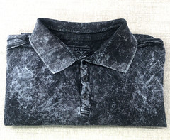 Buckle Black Brand Acid Washed Polo Shirt Short Sleeve Button Collared Mens XXL