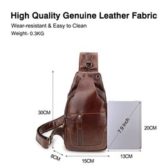 Waterproof Sling Bags for Men and Women, Leather Crossbody Daypacks for Travel