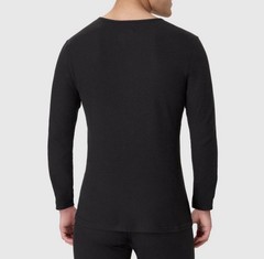 Hanes Premium Men’s Thermal Waffle Knit Baselayer Shirt Black Large NWT