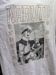 Fruit of the Loom HD Cotton Naruto Uzumaki Graphic Tee White Crew Neck S