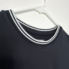 Old Navy Men’s Black Knit Short Sleeve Crew Neck T-Shirt S Contrasting Trim