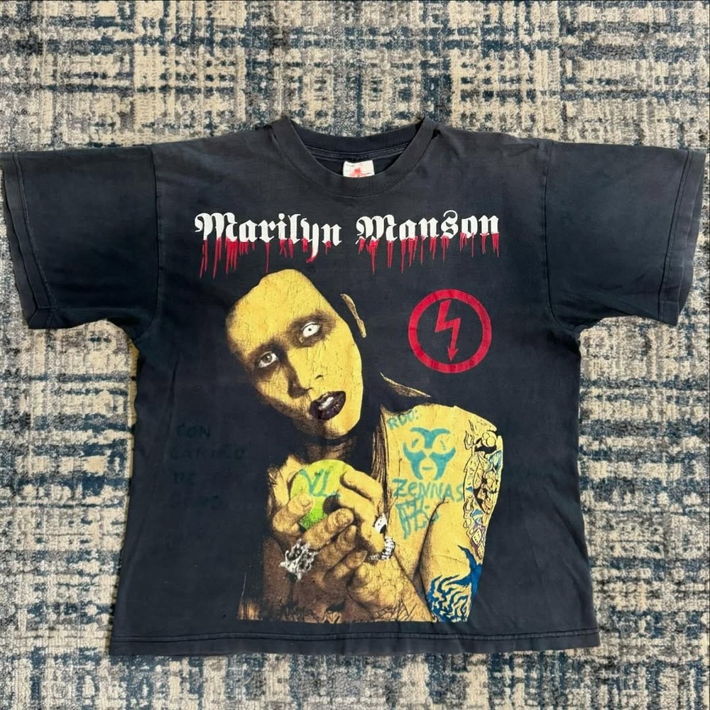 90s MARILYN MANSON MEXICAN BOOTLEG AOP Vintage T-Shirt Reprint