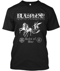 New Blasphemy Gods of War Canada Black Death Music Art T-Shirt Size S to 4XL