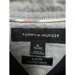 Tommy Hilfiger Shirt Men’s XL Navy Blue Red Stripe SS Stretch
