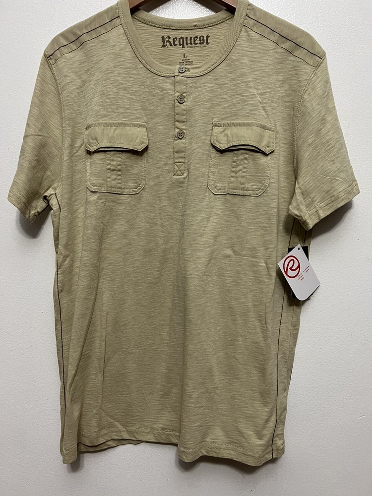 request jeans mens t-shirt new light brown