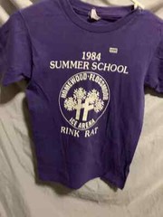 Vintage Sport T’s Shirt Adult Mens Large Purple Short Sleeve Summer School 80s