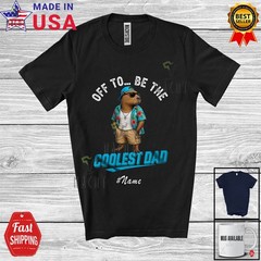 Custom Name Off To Be Coolest Dad; Father’s Day Capybara Sunglasses Family Shirt