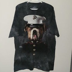 The Mountain Marine Dog Short Sleeve T-Shirt Men’s Size XL Gray Black Tie Dye