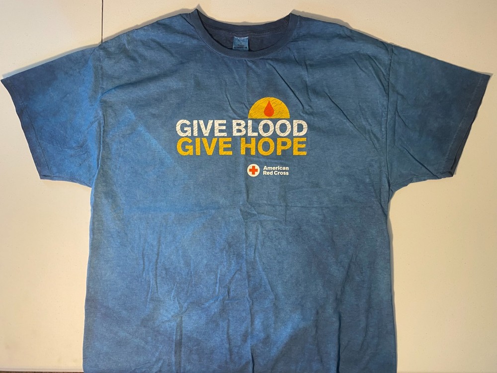 American Red Cross Blue Give Blood Give Hope XL T-Shirt – Blood Donation Shirt