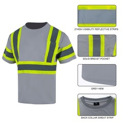 3pcs Safety Reflective High Visibility Shirts for Men ANSI Class 1 Hi Vis Con…