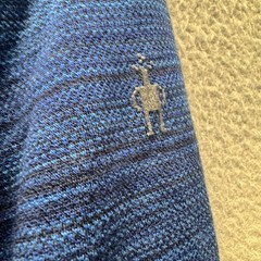 Smartwool Shirt Mens Large Merino Wool Crew Neck Blue Striped Base Layer
