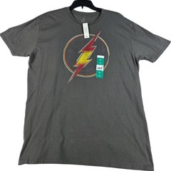 The Flash Shirt Mens XL Charcoal Gray DC Comics Superhero Lightning Bolt Tee