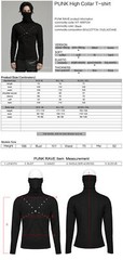 PUNK RAVE Men Punk Rock Gothic Steampunk Tops long-sleeved shirt High Collar