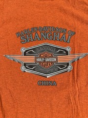 Harley Davidson Dog Races Shanghai China T-Shirt Mens Orange Size Medium Motor
