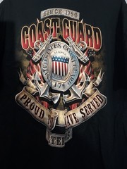 NWOT Gildan Custom Printed shirt Coast Guard Veteran Military Size S ~ #65