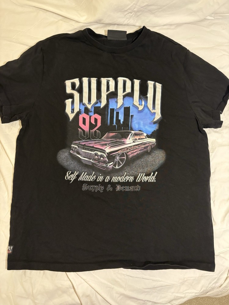Supply And Demand Men’s XL Black Steel Graphic T-shirt Short Sleeve