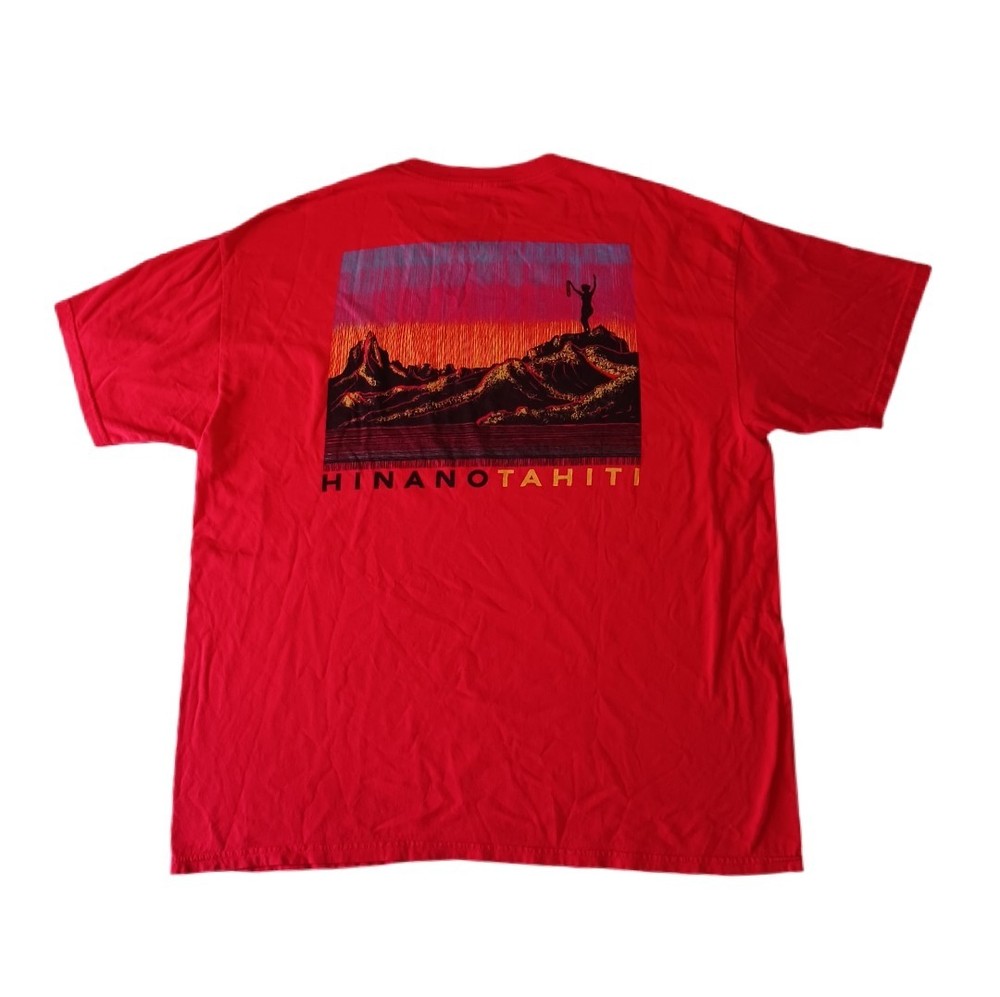 Hinano Tahiti Mens Size XL Red T Shirt Short Sleeve Polynesian Beer