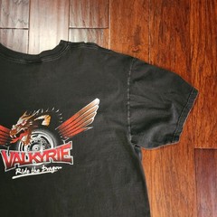 Vintage Valkyrie Ride The Dragon Motorcycle Shirt Men’s 2XL XXL Black 2000’s