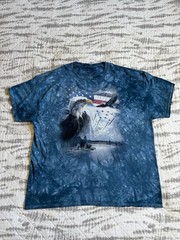 The Mountain American Bald Eagle Patriotic Flag Tie-Dye T-Shirt Men XL