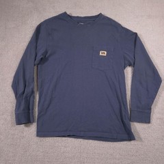 Lee Shirt Mens Medium Blue Long Sleeve Pocket Tee Classic Fit Premium Select