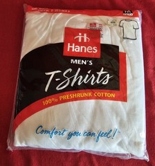 Vintage 1997 Hanes T Shirts Sealed NOS 3 Pack Medium 38-40 White Cotton USA 6 PC