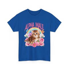 Alpha Male Funny Shirt, Cat Kitten Rainbow Floral T-Shirt