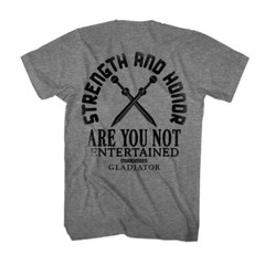 GLADIATOR Movie T Shirt STRENGTH & HONOR MAXIMUS 2 Sided Official Gray Heather