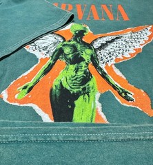 Nirvana In Utero T-Shirt Mens XL Faded Green Grunge Kurt Cobain Band Tee 2021
