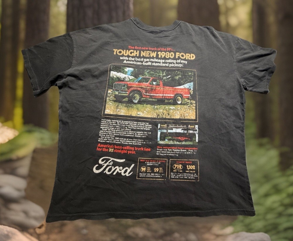 Ford Tough 1980 Acid Wash Faded Look 4X4 Vintage Look Sz XL Mens FREE SHIP D020