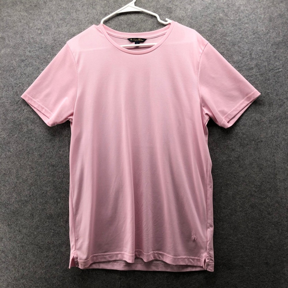 Brooks Brothers Supima Cotton Performance T Shirt Mens L Pink Short Sleeve