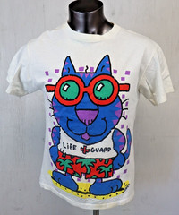 Vintage 1991 Free Style Shirt Jimmy Cool Cats Life Guard Paper Thin Size L