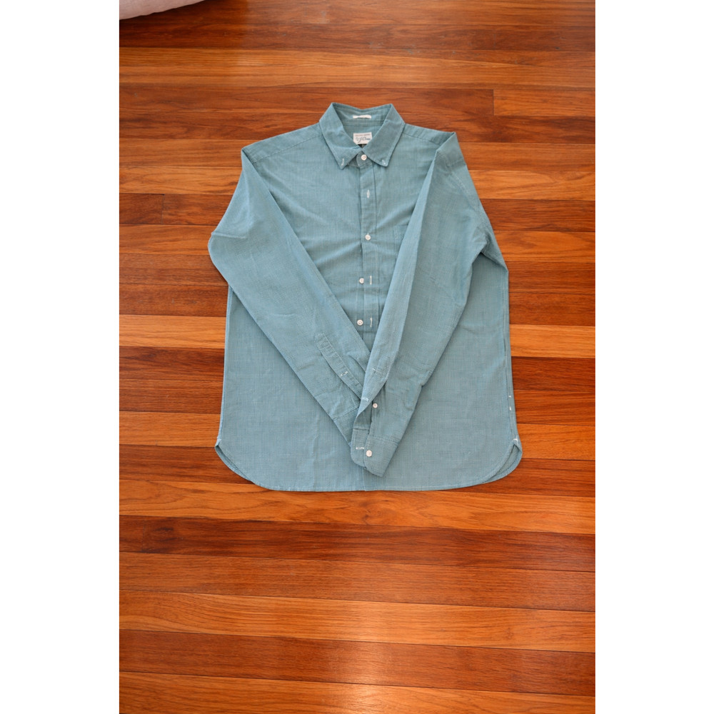 Green and White Checkers Shirt for Man J Crew Medium