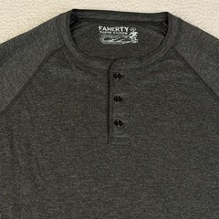 Faherty Cloud Cotton Henley Shirt Men XL Charcoal Gray Pullover Pima Cotton Soft